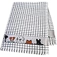 Samuel Lamont Poli-dri Jacquard Towel White with Brown and DOGS trim