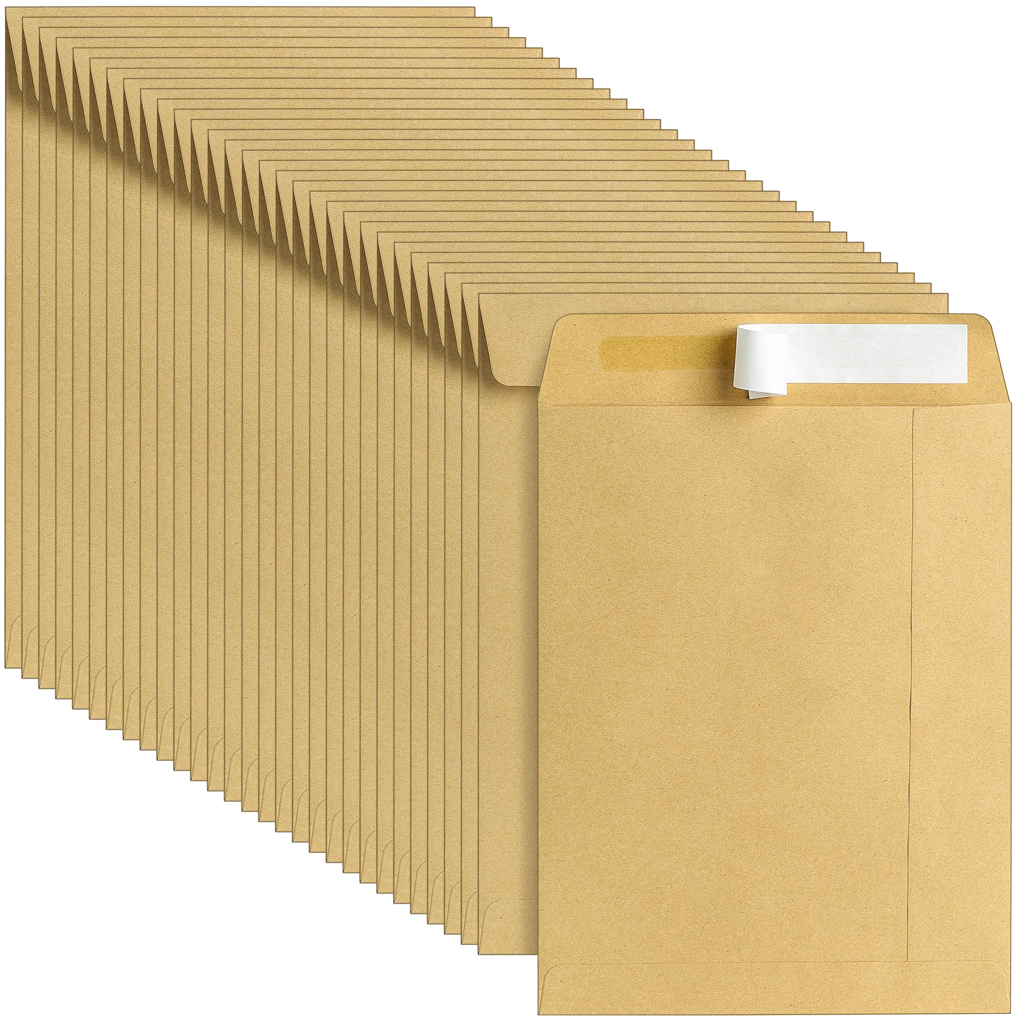C5 229 x 162 mm 100gsm Brown Self Seal Pocket Envelopes - No Window, Greeting Card Invitation Envelopes for School, Home, Office, Ecommerce - Pack of 50