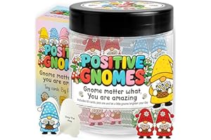 MIKAYENUS Positive Gnome Jar With 60 Affirmation Cards, Gnome Gifts For Women, Emotional Support Gnomes, Inspirational Gifts for Women, Stuff For Teen Girls, Stocking Stuffers Teens, Birthday Gift For Teenagers