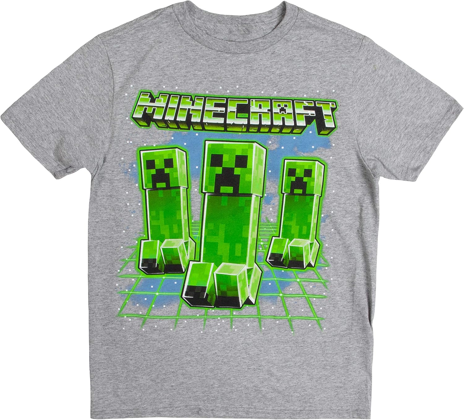Minecraft Glowing Creepers Big Boys Youth T-Shirt Licensed: Clothing