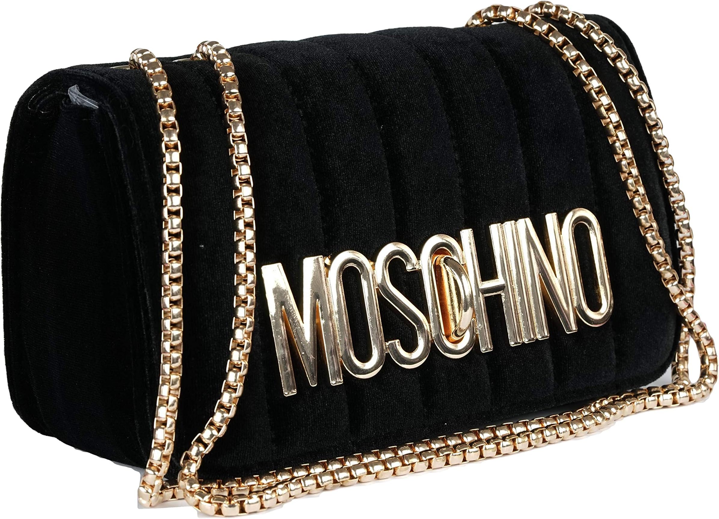 Ramaze Moschino Style Shoulder Handbag Velvet Different Colours (Black)