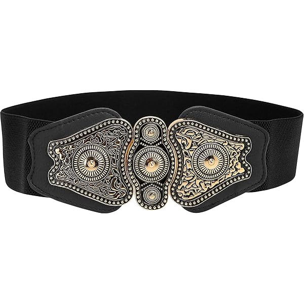 macoking Womens Western Elastic Waist Wide Belt with Fashion