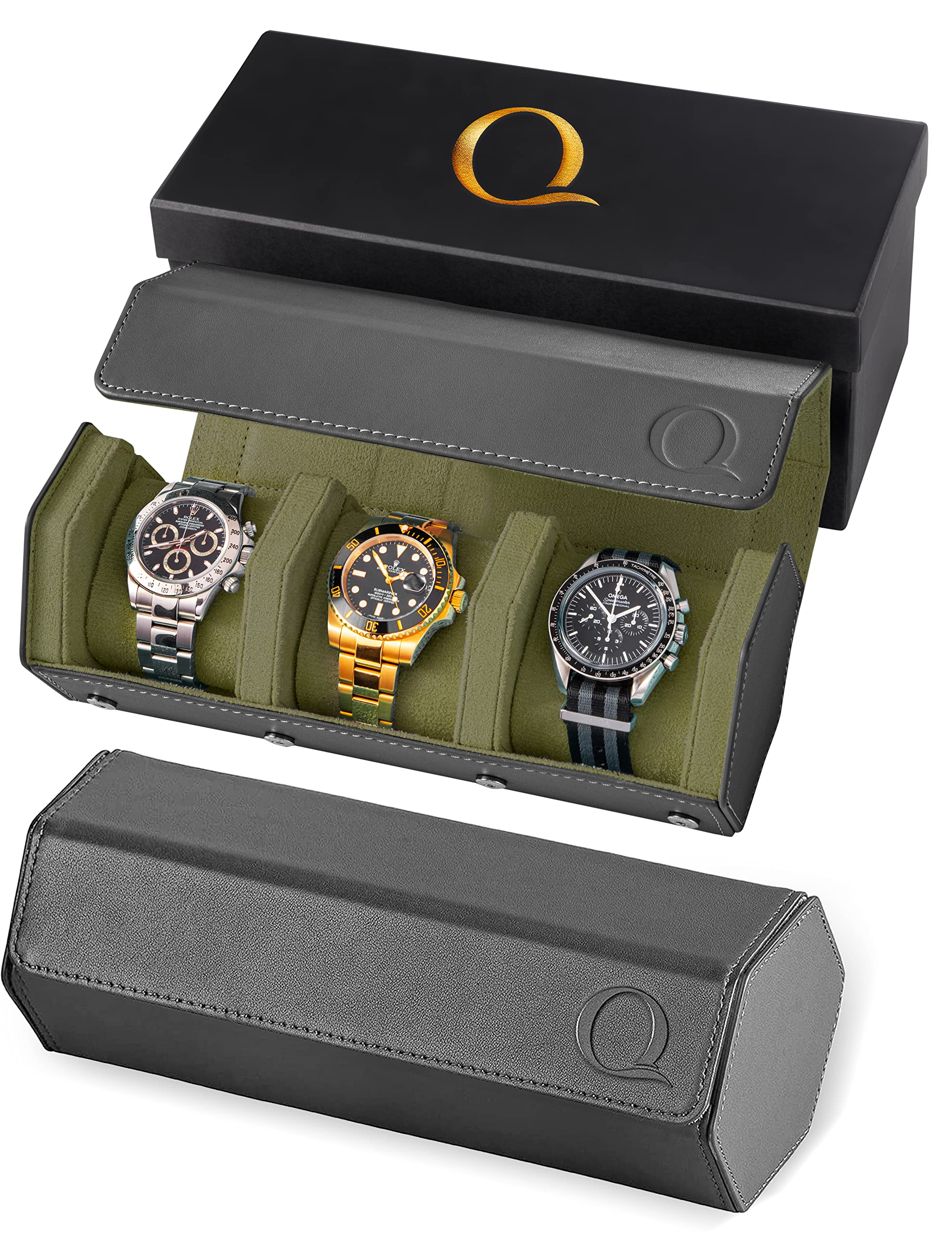 Amazon Watch Roll QWATCHBANDS Napa Leather Watch Rolls For Men