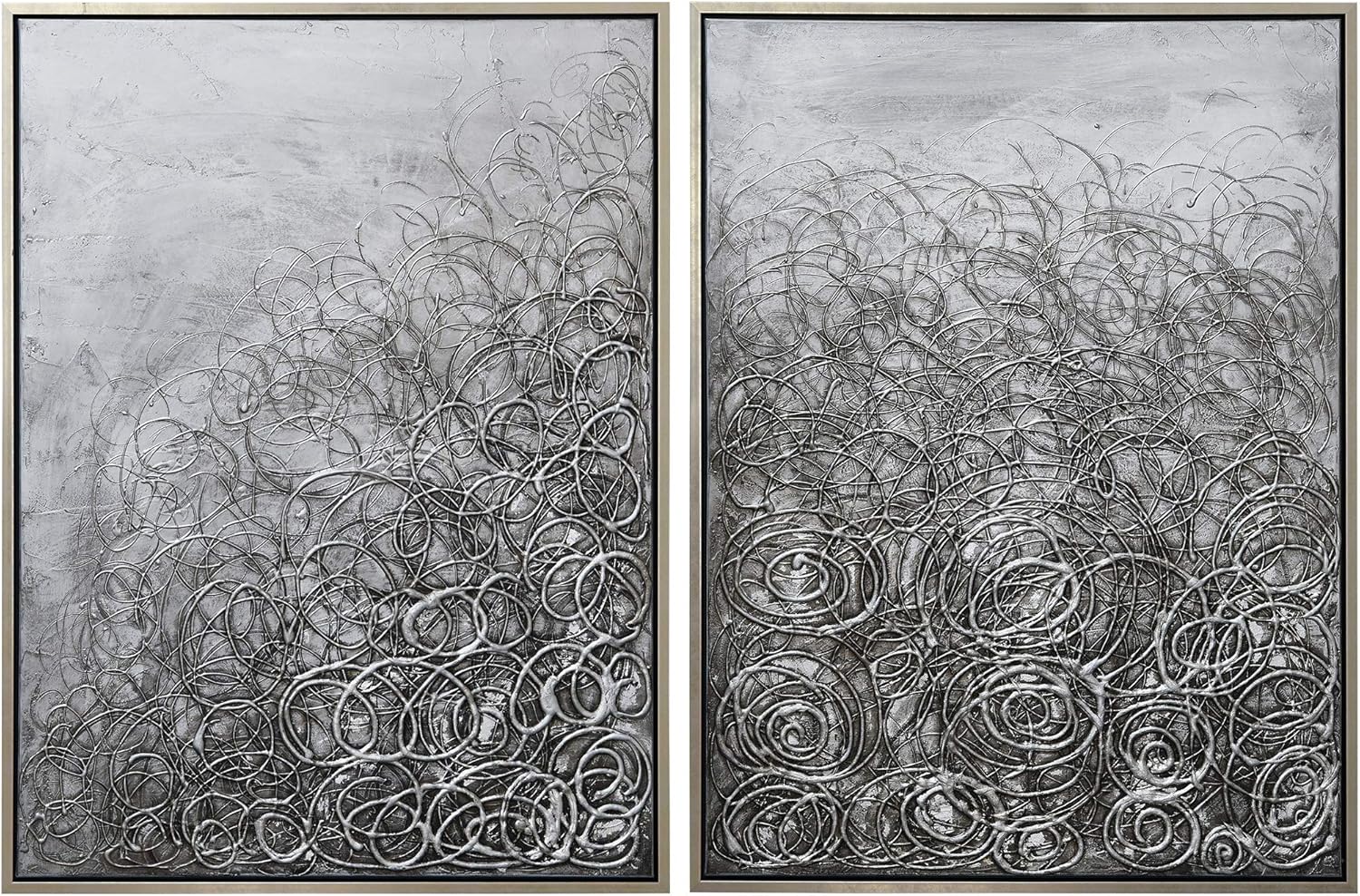 Paintings - Empire Art Direct Abstract Wall Art Textured Hand Painted Canvas by Martin Edwards, Diptych, 48