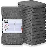 Utopia Towels Kitchen Bar Mops, Pack of 12, 16 by 19 Inches, 100% Cotton Super Absorbent Grey Towels, Multi-Purpose Cleaning Towels for Home and Kitchen Bars