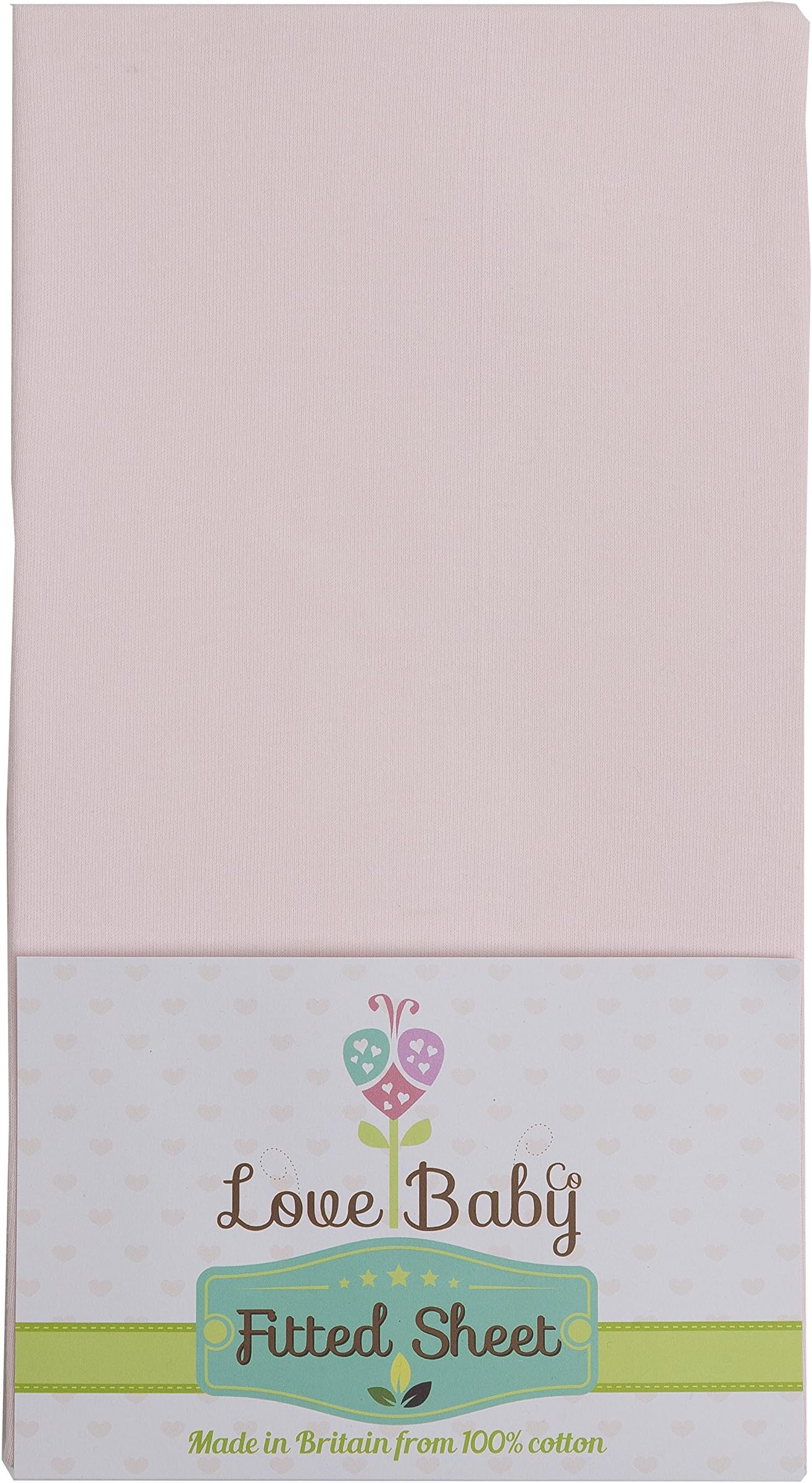 Love Baby Co 100% Organic Cotton Fitted Cot Sheet compatible with Next to Me bedside crib - Colour Pink