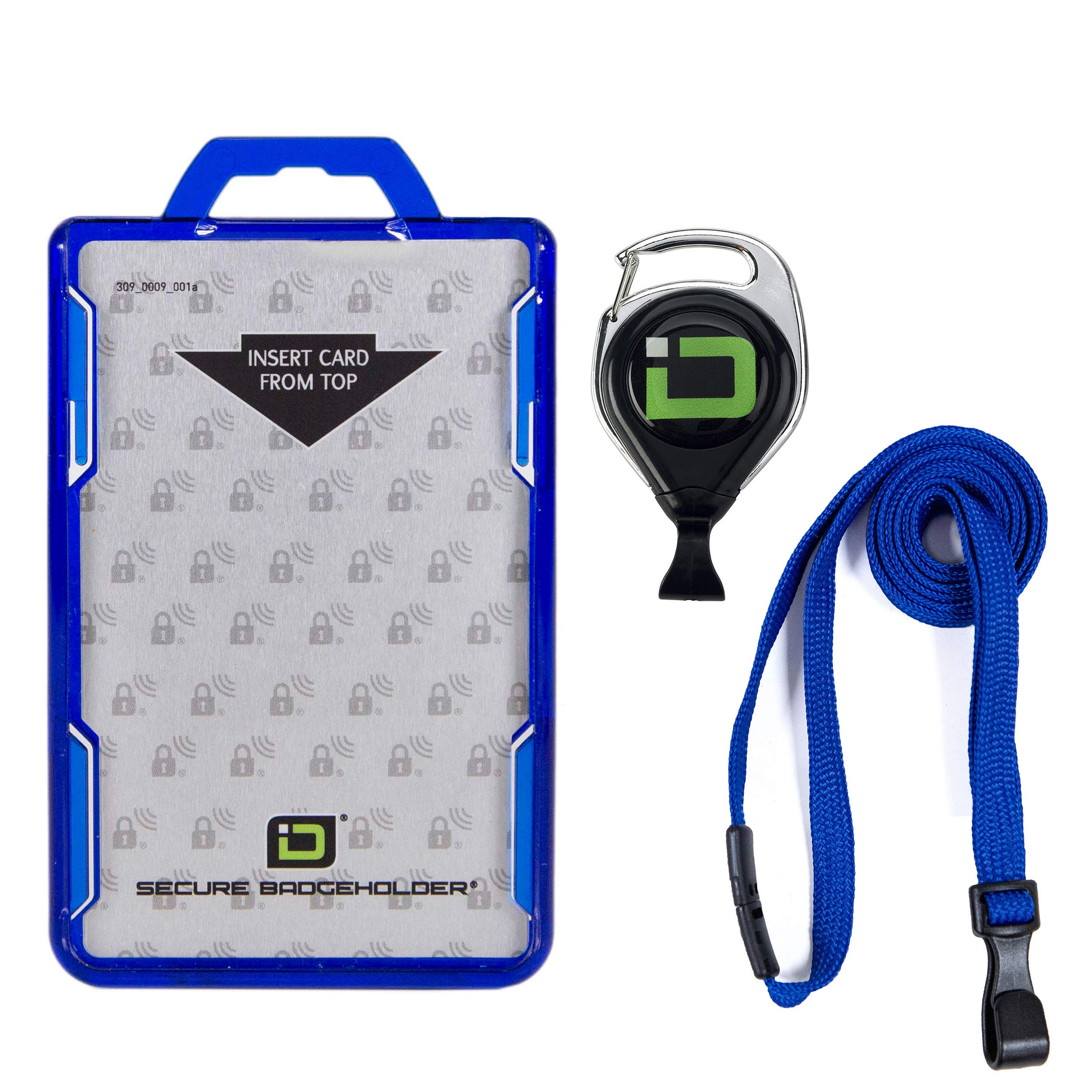 ID Stronghold Secure Badge Holder Duolite - Shielded 2 Card ID Badge Holder with Lanyard and Retractable Reel - Heavy Duty Plastic Badge Protector