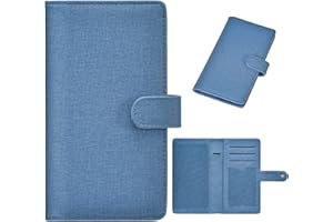 HOFFI Woven Checkbook Covers- Leather RFID Check Registers for Personal Checkbook，Women&Men Wallets with Checkbook Holder Case (Woven-Blue)