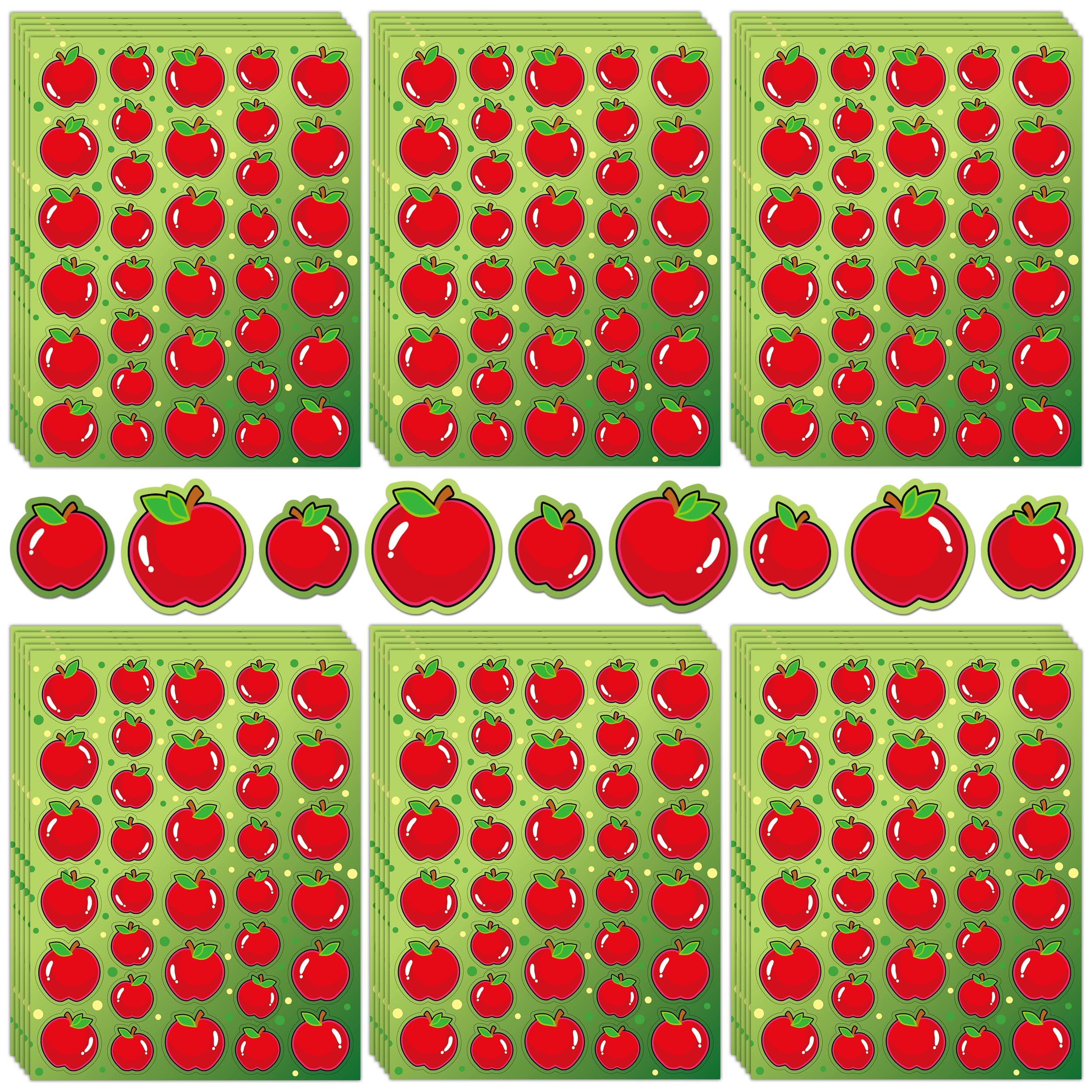 Photo 1 of LINAYE Apple Stickers for Kids - 1020 Count Fruit Shapes for Teacher Rewards, Scrapbooking, Envelopes, School Classroom - 30 Sheets Red Mini Stickers