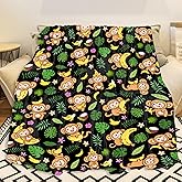 PEEKSTAR Monkey Blanket,Cute Monkey Gifts, Soft Flannel Animal Blankets, Cozy Lightweight for Bedroom Bed Sofa Decoration for Kids Women Men Room,40"x50"