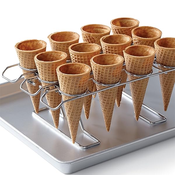WILTON CUPCAKE CONES BAKING RACK, 12-CAVITY ICE CREAM CONE CUPCAKES HOLDER