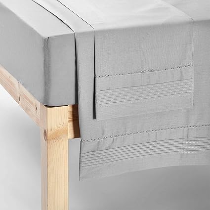 DON ALGODÓN Vainica Juego de Sábanas, Algodón, Gris, Queen, 150 x 200 cm: Amazon.es: Hogar