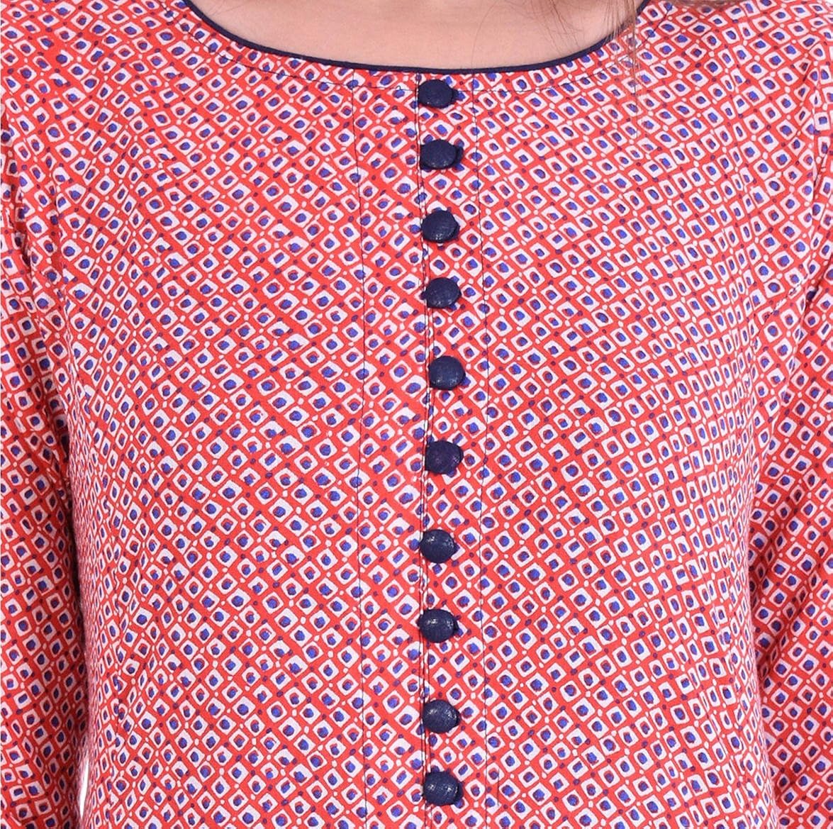 yash gallery women's rayon anarkali printed kurti(pink)