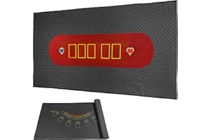 BALIKEN WALIKEN 2-in- Tabletop Poker Felt 36x72 Texas Holdem Mat and Blackjack Mat Double-Sided Design Poker Felt Table Cover Rectangle