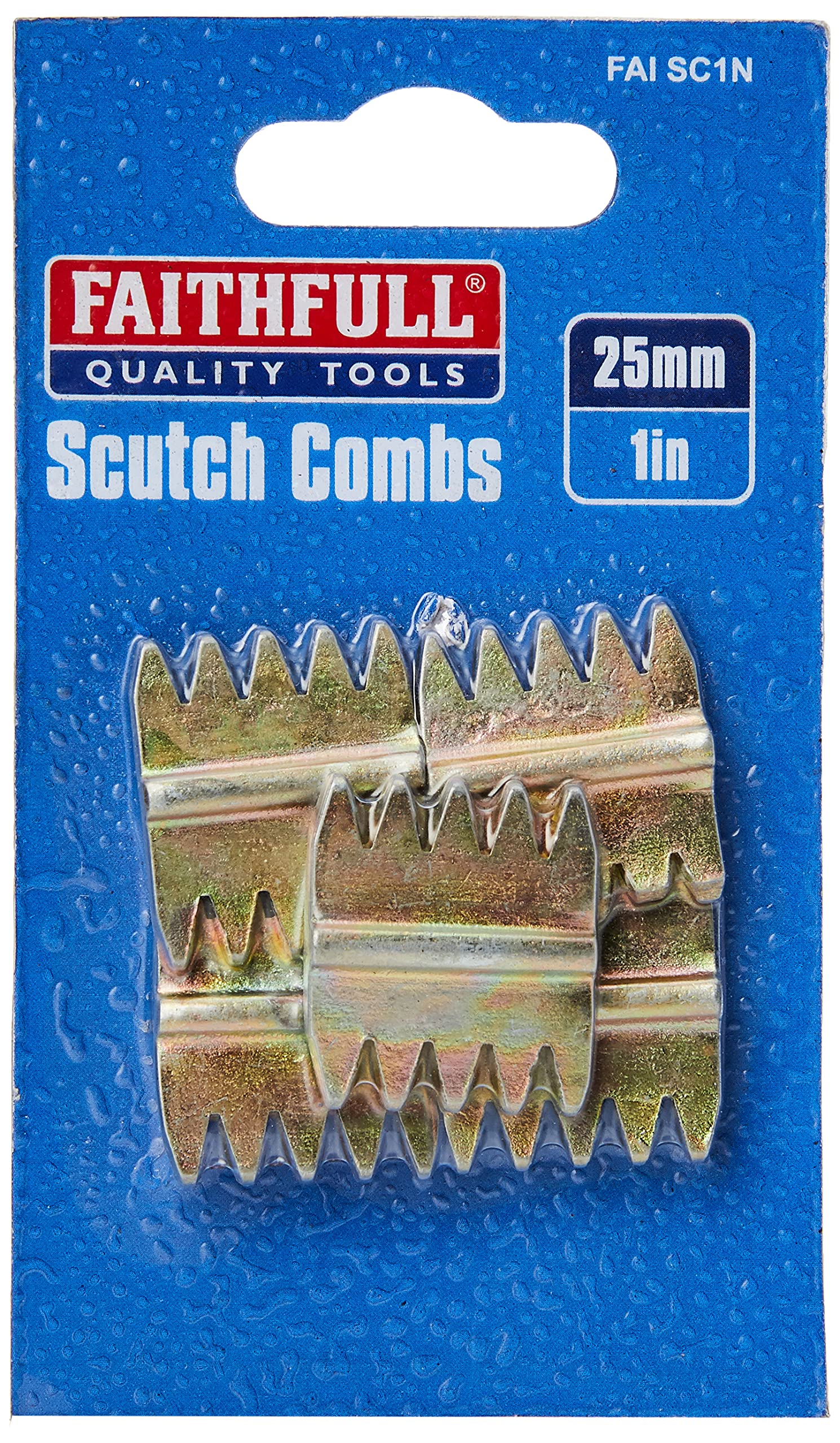 Faithfull FAISC112N Scutch Combs 38 mm (1.5 Inch) Pack 5, Silver, GoldBlue,