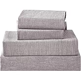 HOMICIA Linen Sheets Twin Size, Stonewashed Linen Cotton Blend Sheets with Slub Texture, Breathable & Soft Cotton Bedsheets, All-Season Comfort, 3 Pieces, Gray
