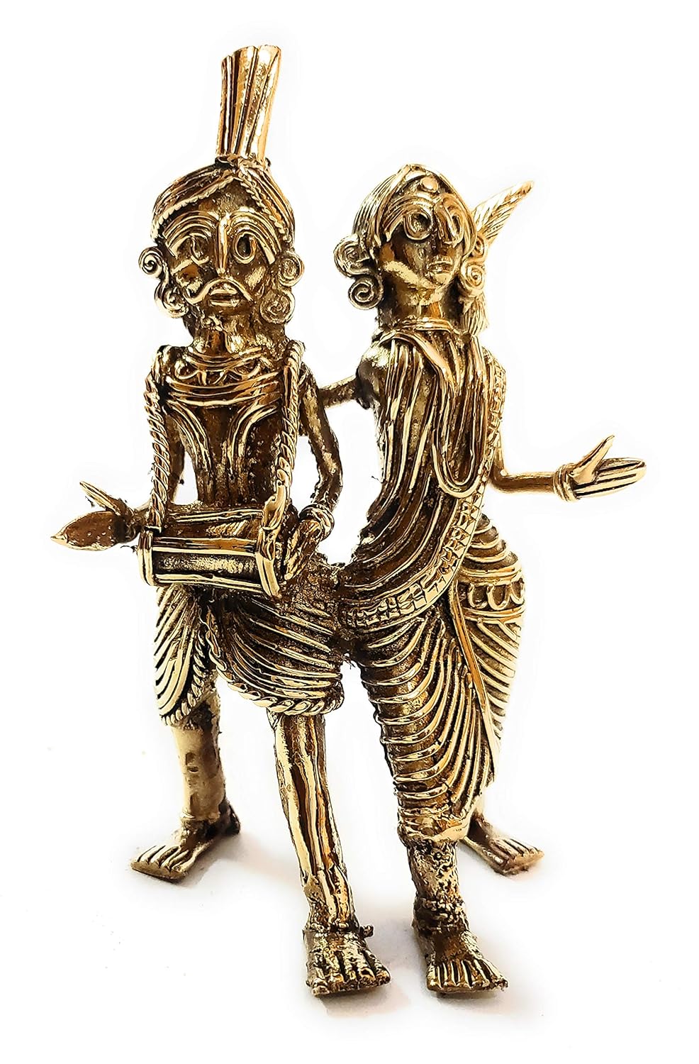 Buy Craft Triangle Dhokra Art Adivasi Couple Figurine Traditional