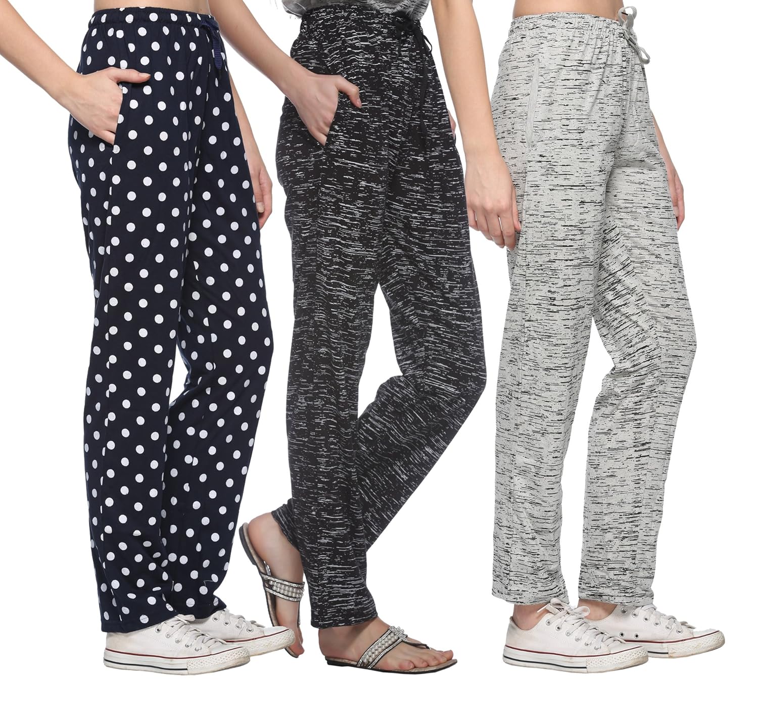 shaun women's cotton track pants (pack of 3)