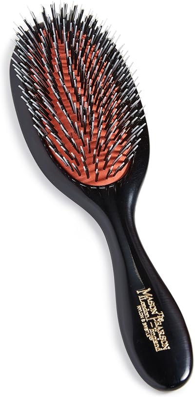 Mason Pearson BN3 Handy Boar Bristle Nylon Tufts Hair Brush Cleaner Gift Box