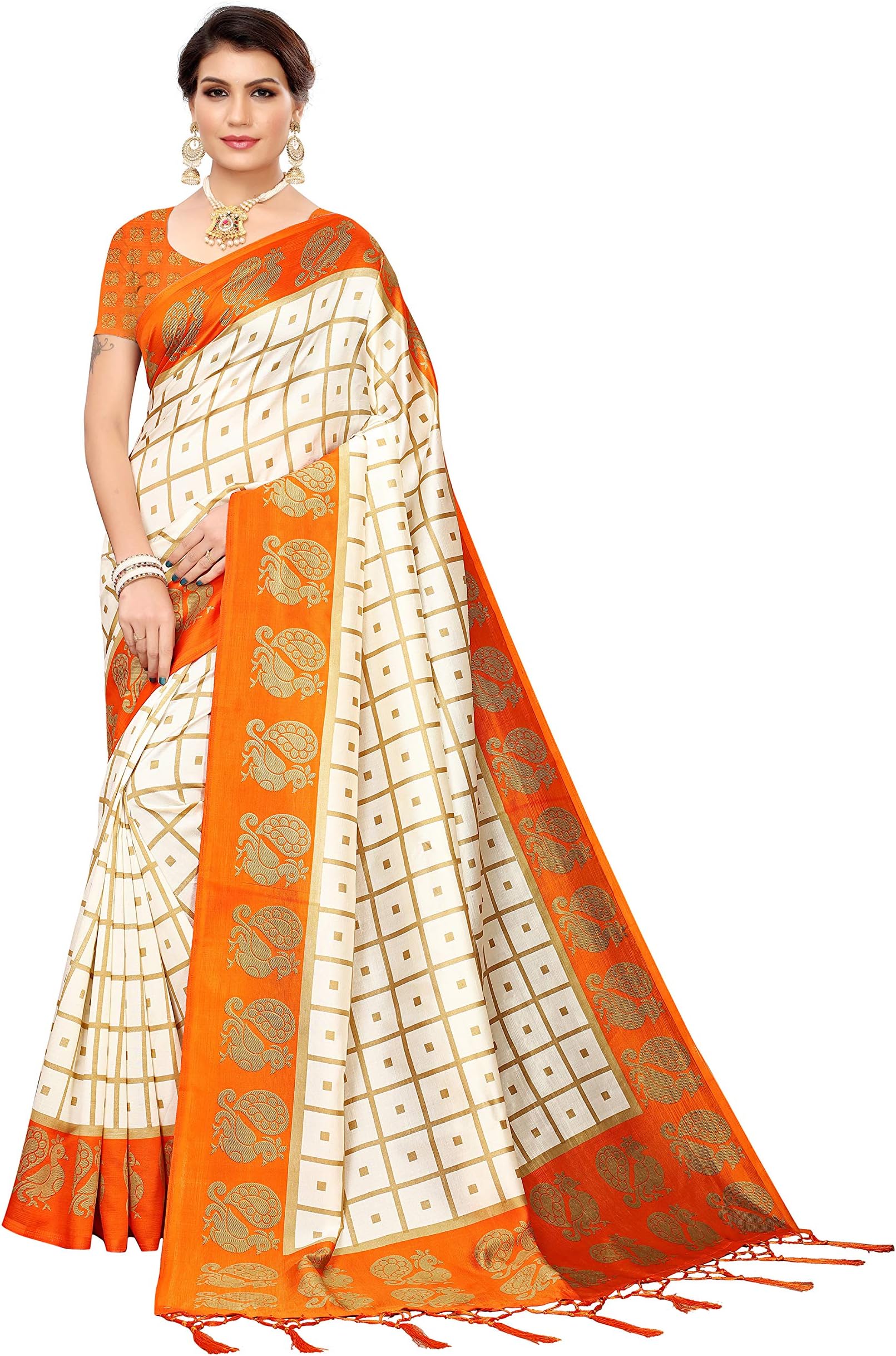 PISARAWomen's Mysore Silk Art Silk Saree With Blouse Piece
