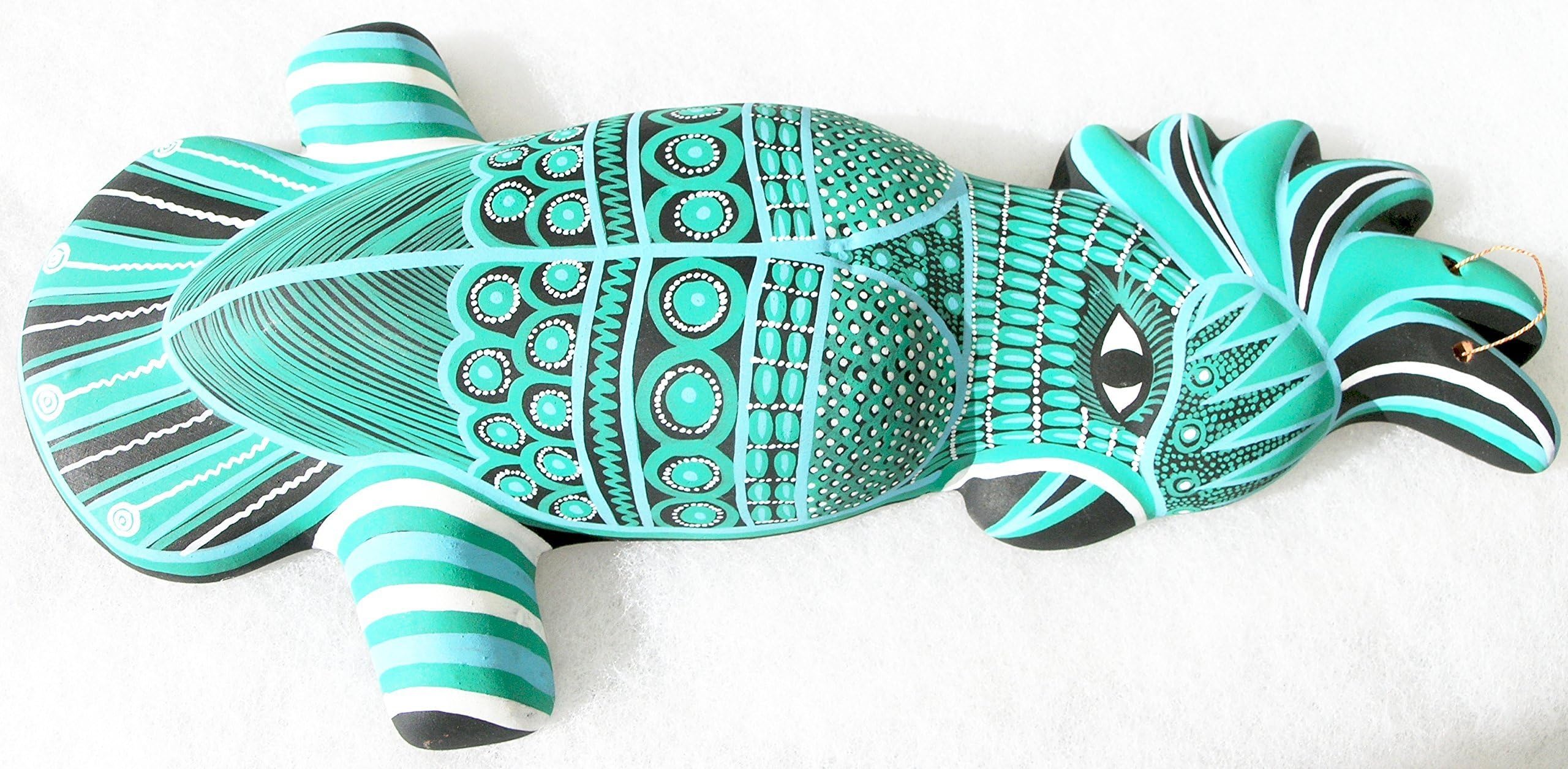 Traditional Mexican Hand Painted Clay Ceramic Wall Hanging Ornament of a Cockatoo