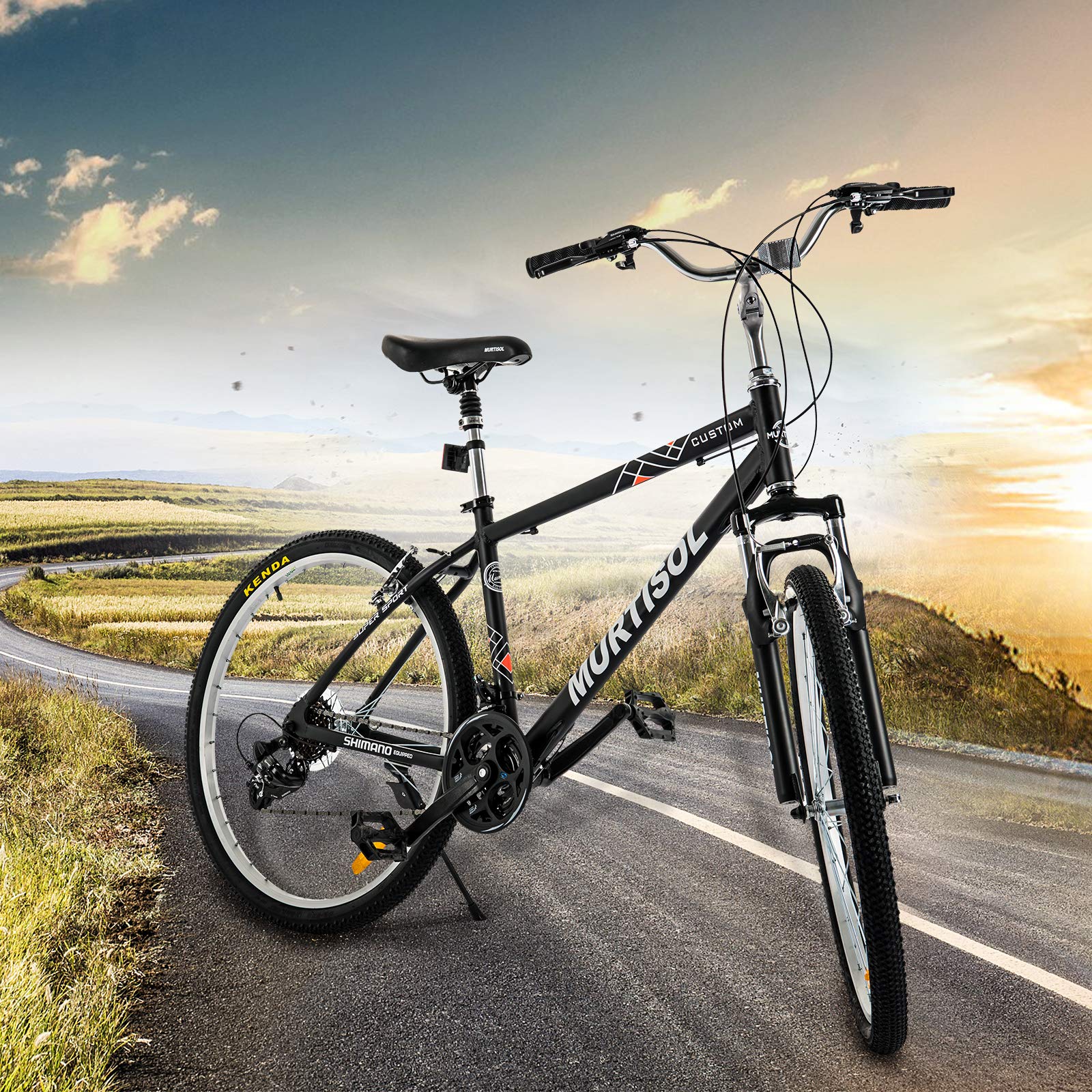 Murtisol Aluminum Comfort Bike 26’’ Commuter Bike Mountain Bike Hybrid