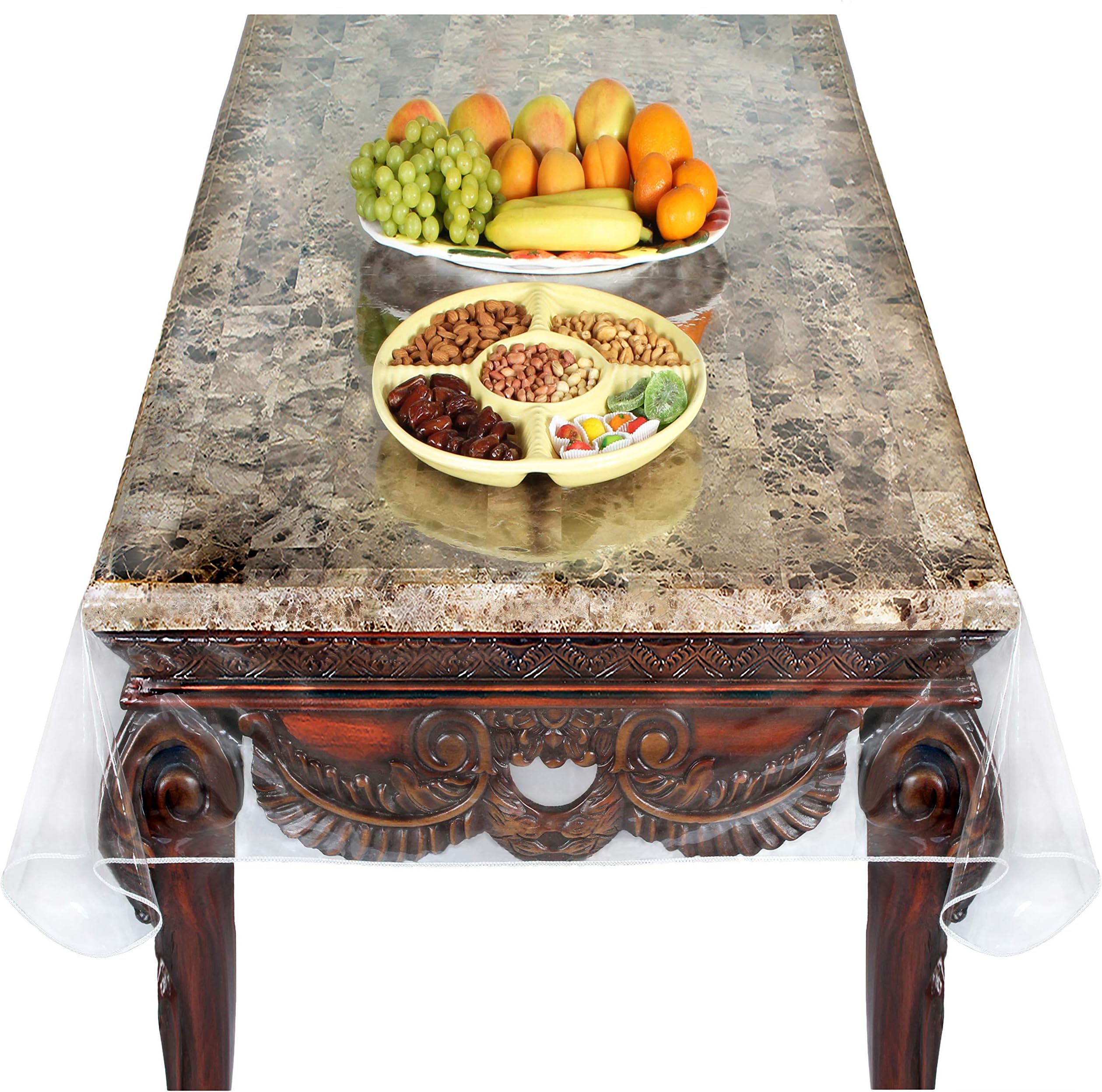 Super Clear Extra Heavy Duty, Durable 100% Vinyl Tablecloth Protector & Table Cover (Many (60" X 90" Oval)