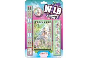 Wild Stationery Set - Unicorn School Stationary Sets from Deluxebase. School Supplies Include 2 Pencils, Pencil Eraser, Penci