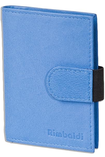Rimbaldi® XXL-Kreditkartenetui mit 20 Kartenfächern aus weichem, naturbelassenem Rindsleder in Royalblau, Blau