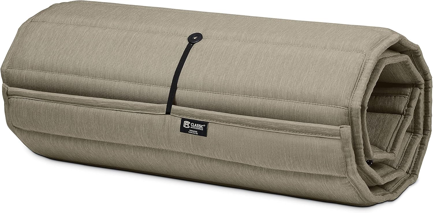 Classic Accessories Storigami Water-Resistant 74 x 23 Inch Chaise Lounge Cushion, Heather Grey: Garden & Outdoor