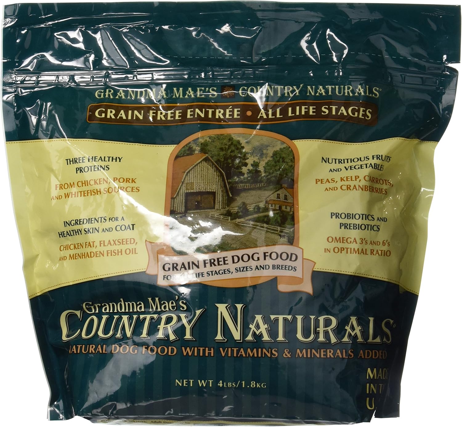 Grandma Mae'S 79700129 4 Lb Country Naturals Premium All Natural Dog Food Grain Free, One Size
