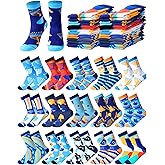 Glitopper 16 Pairs Hanukkah Socks Novelty Cozy Chanukah Menorah Crew Sock for Men Women Jewish New Year Dress