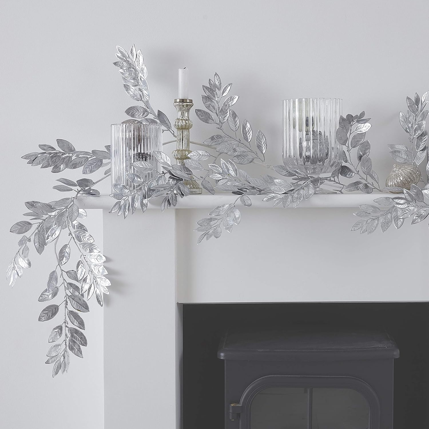 Ginger Ray Silver Foliage Christmas Decoration Garland 1 75m