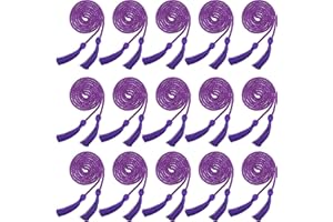 Rcanedny 15 Pieces Graduation Honor Cord Braided Honor Cords with Tassels for Graduation Students (Purple)