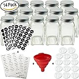 Amazon.com: 12 Square Glass Spice Bottles 4oz Spice Jars with Silver Metal Lids, Shaker Tops ...