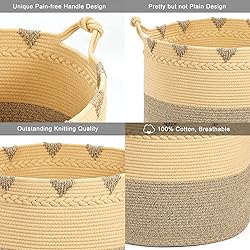 TerriTrophy XXXXLarge Cotton Rope Blanket Basket