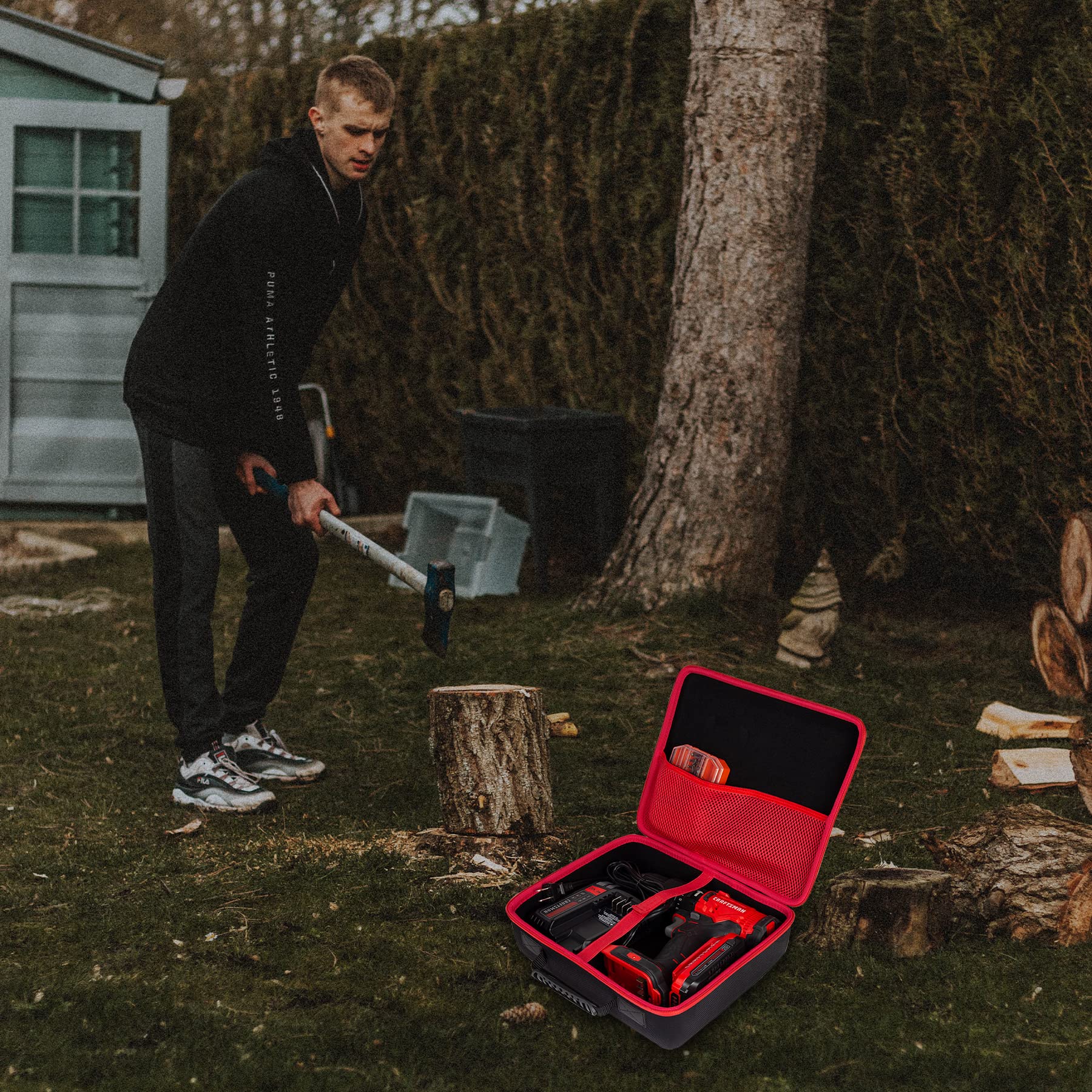 khanka Hard Storage Case Replacement for CRAFTSMAN V20 Cordless Drill/Driver Kit (CMCD700C1/CMCD701C2/CMCD710C1/CMCD711C2/CMCD711D1), Case Only