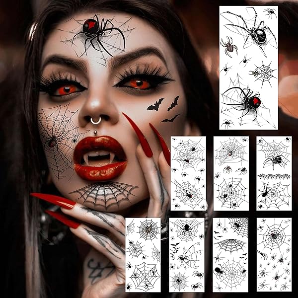 Spider Web Face Tattoos