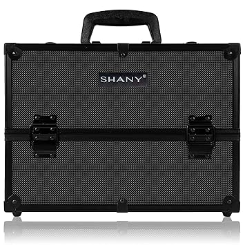 Shany Essential Pro Makeup Train Case With Shoulder Strap And Locks Silver