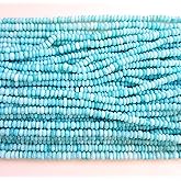 RARE GEMSTONE Natural Blue Peruvian Opal Gemstone Beads, 4mm Plain Tire Shape Beads On a 12-Inch Strand, Peru Opal Ideal for Jewelry Making, Artistic Projects & Personalized Gifts