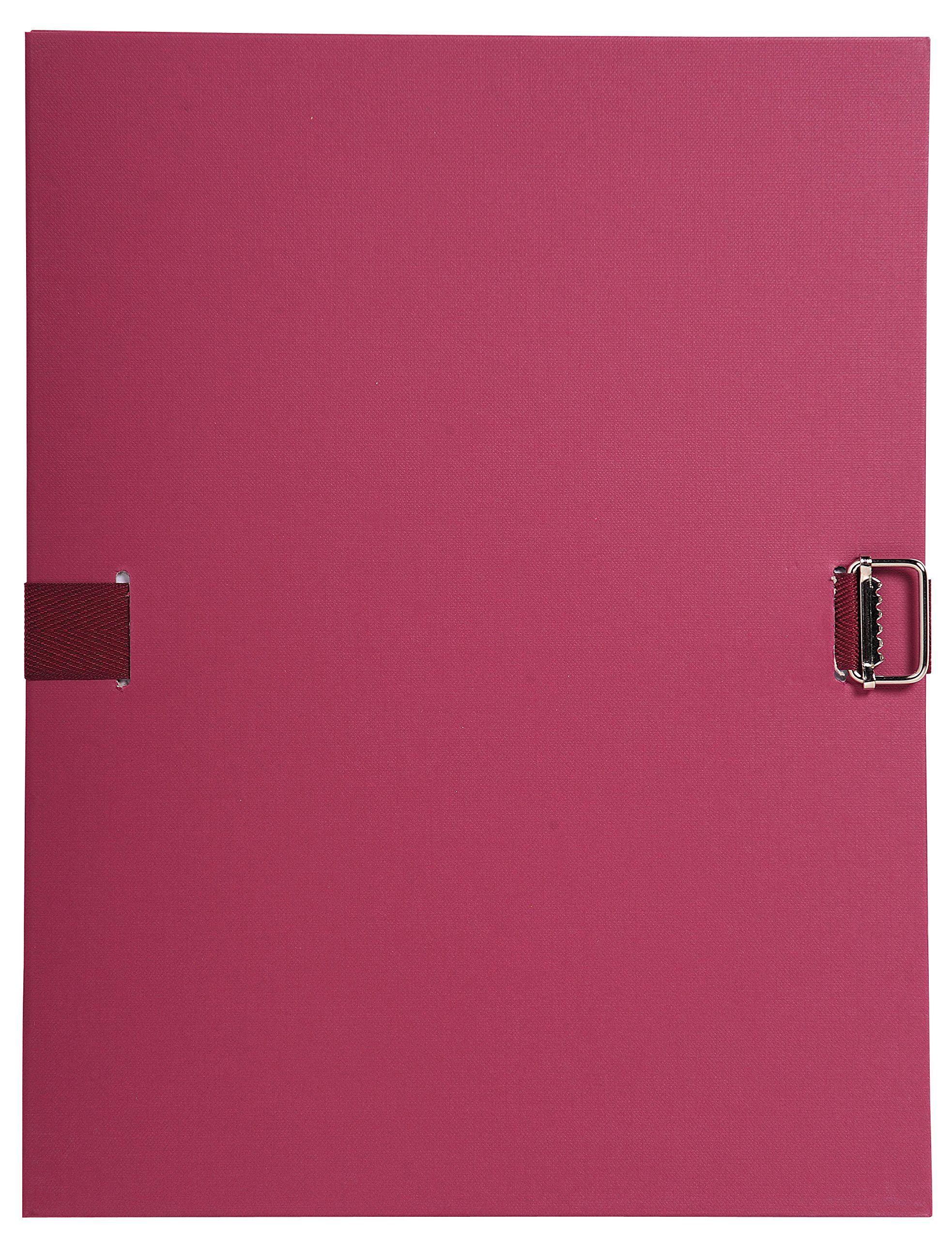 Exacompta - Ref 724E - Expanding Folder - 240 x 320mm in Size, Suitable for Storing A4 Documents, Expands Up To 13cm , Coloured Canvas with Matching Strap - Burgundy