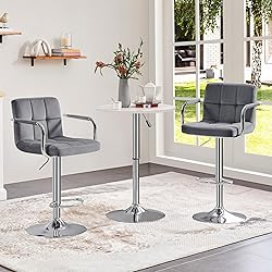 Yaheetech Velvet Bar Stools Set of 4, Adjustable