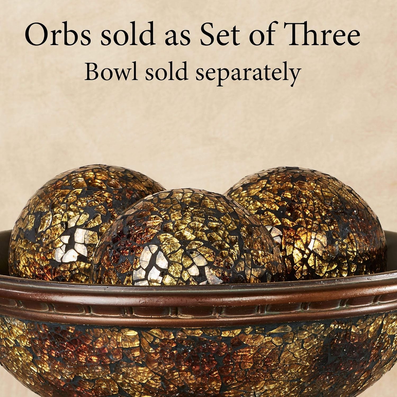 Amazon Com Kyara Mosaic Decorative Orbs Bronze Set Bronze 4 Set Of 3 Orbs Home Kitchen