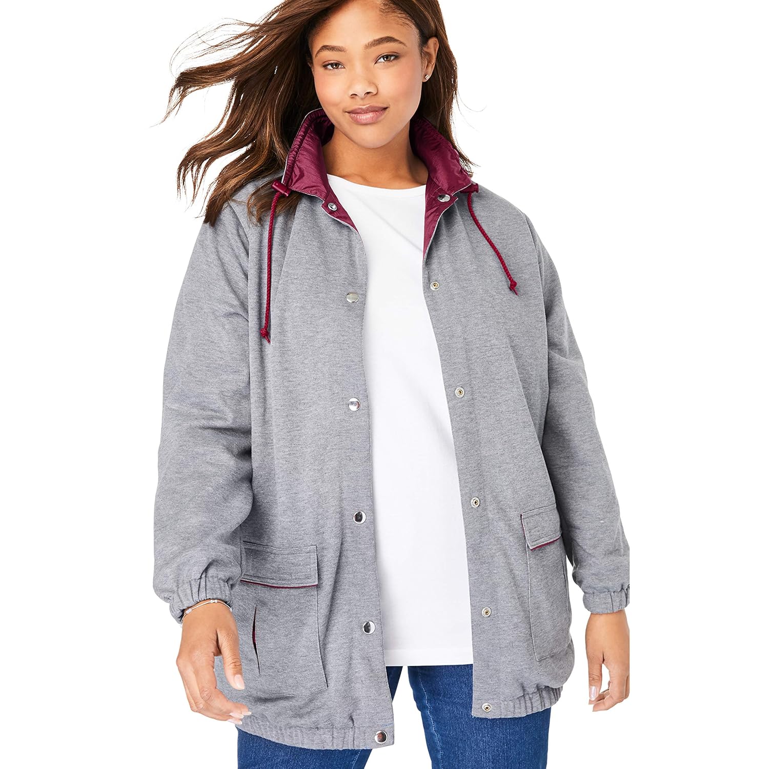 cozy fleece nylon reversible jacket