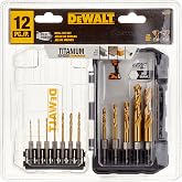 DEWALT Drill Bit Set, Titanium Impact Ready, Ideal for Metal, Wood, and Plastic, 12 Piece (DD5152)