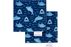 Funkins Reusable Cloth Napkins for Kids | 2-Ply, Thick, Absorbent, Durable | Machine Washable for Easy Care | Name Tag | Soft