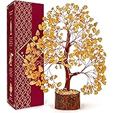 Crystal Tree of Life Birthday Gifts for Women, Men, Friends, Handmade Home Decor, Office, Room Decoration, Citrin Healing Crystal Chakra Tree for Money, Positivity, Good Luck Gifts for Her, Mom & Dad