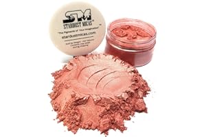 Stardust Micas Pigment Powder Cosmetic Grade Colorant for Makeup, Soap Making, Epoxy Resin, DIY Crafting Projects, Bright True Colors Stable Mica Batch Consistency (36 Gram Jar, Golden Guava)