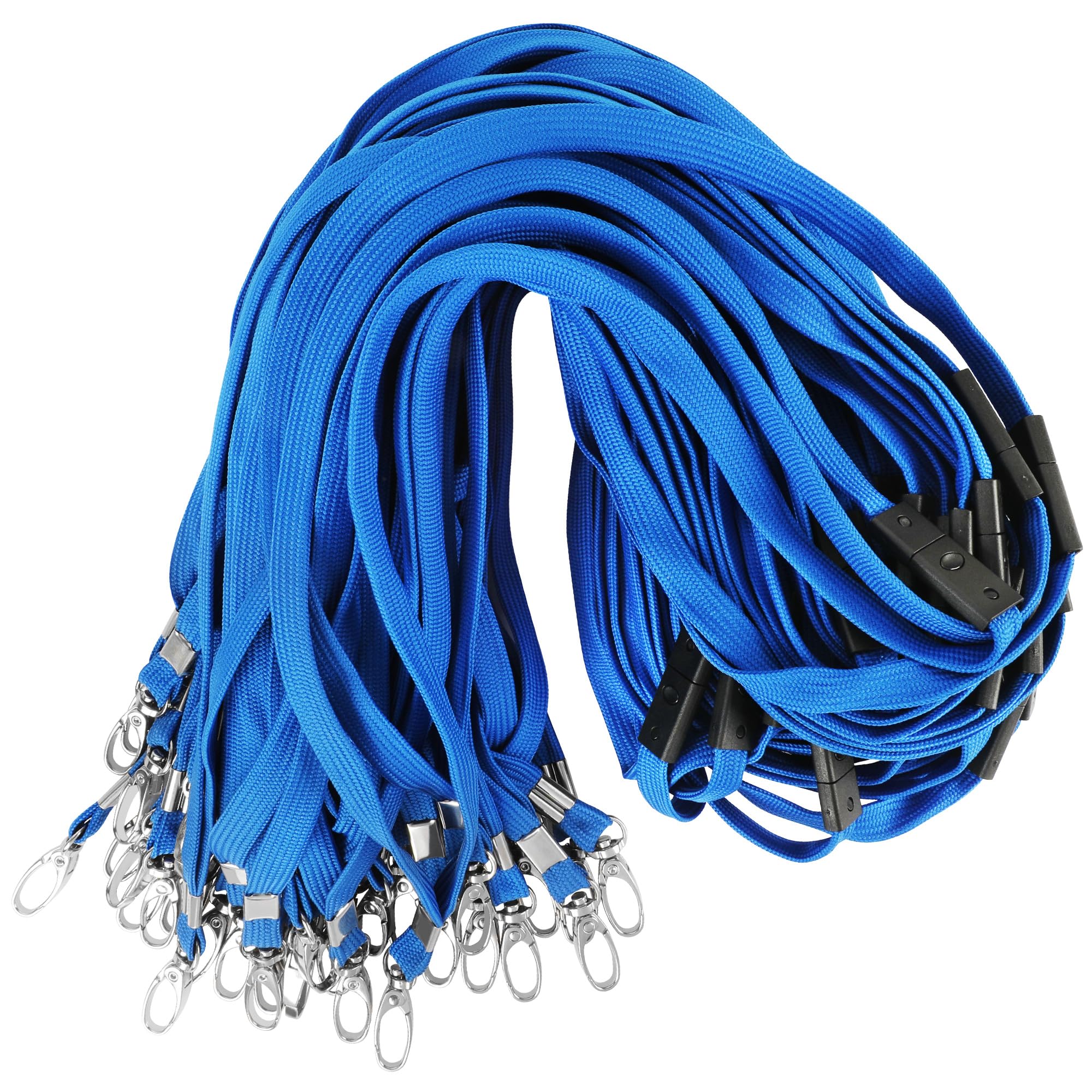 Gimars 50pcs Lanyards for ID Badges with Safety Breakaways Neck Lanyard with Metal Clip for Pass Card Badge Holders