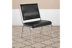 BizChair 1000 lb. Rated Black Antimicrobial Vinyl Bariatric Medical Reception Chair